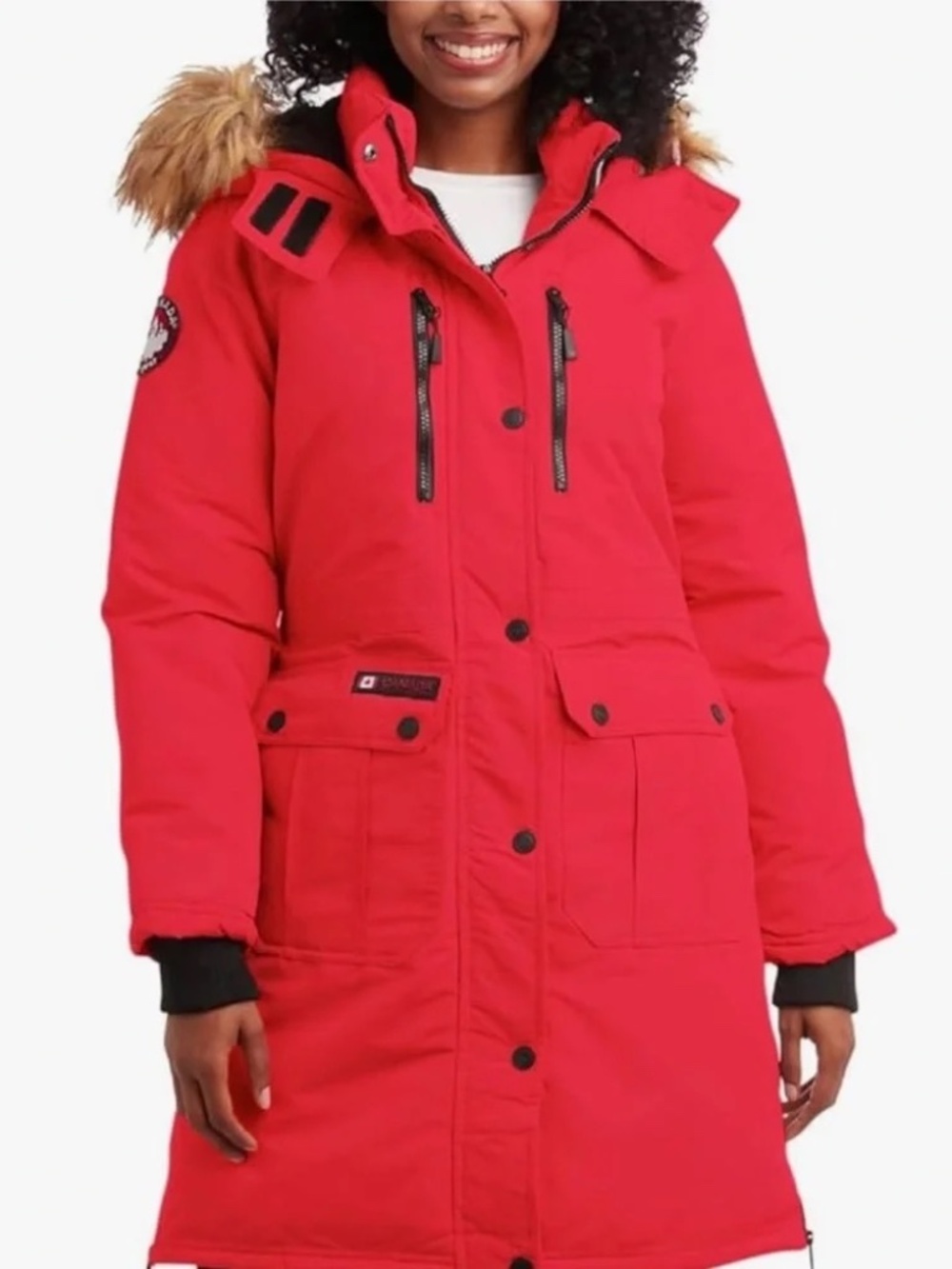 Canada Weathergear Parka Red Faux Fur Hood Long Winter Coat 1X